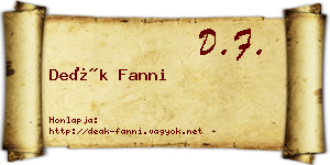 Deák Fanni névjegykártya