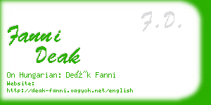 fanni deak business card